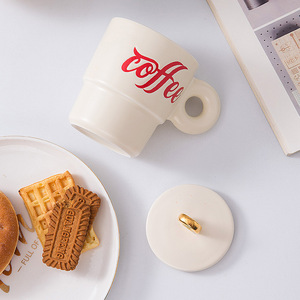 Custom Logo Creative Couples 380Ml 12Oz Porcelain Tea <b>Cup</b> Cute Water <b>Cup</b> Milk Tea Breakfast <b>Cup</b> <b>Ceramic</b> Coffee Mug With Gold Lid - Product Image 5