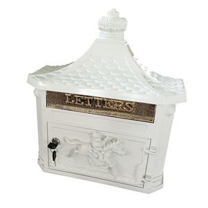 Boîte <span class=keywords><strong>aux</strong></span> <span class=keywords><strong>lettres</strong></span> murale en aluminium pour jardin avec poteau et bac à <span class=keywords><strong>lettres</strong></span>, facile à installer - Product Image 4