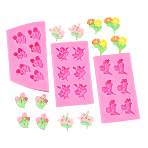 Daisy Plum Blossom Flower Leaves <span class=keywords><strong>Fondant</strong></span> Molde <span class=keywords><strong>de</strong></span> silicona DIY Sugar Craft Baking Cake Decoración Moldes <span class=keywords><strong>de</strong></span> arcilla - Product Image 1