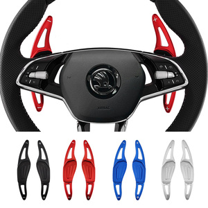 Paleta de coche para <span class=keywords><strong>Skoda</strong></span> RS MK4 A8 <span class=keywords><strong>Octavia</strong></span> <span class=keywords><strong>Scout</strong></span> 2021 2022 Karoq Kodiaq Scala extensión de volante de coche palanca de cambios DSG pegatinas - Product Image 2