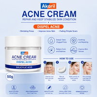Crème contre l'acné Akaril 50g à l'acide salicylique pour éliminer les éruptions cutanées, resserrer les pores, atténuer les cicatrices, réparer la barrière cutanée, hydratant quotidien