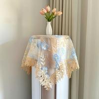 Housse de climatiseur cylindrique à motif floral, nouveau style 2026, personnalisée, style européen, en tissu maillé écologique avec bordure en dentelle brodée
