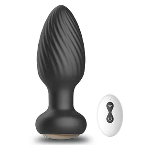Best Seller Twisting Stimulus Rotational Potente Vibración Masturbación Masculina Juguetes Anal Butt Plug Vibrador