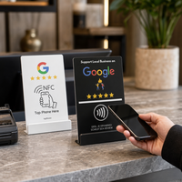 حامل بطاقات NFC لمراجعات جوجل من SXNFC، مقاوم للماء، تردد 13.56 ميجاهرتز، مناسب لـ Instagram/Facebook/Yelp/Tripadvisor للمطاعم