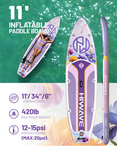 Nouvelle planche de surf 11'x34''x6'' style moderne, approvisionnement direct usine, planche de paddle gonflable de yoga SUP avec accessoires - Product Image 4