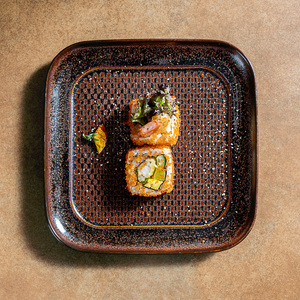Grandes Assiettes Carrées Rétro Style Japonais Décoration de Restaurant Glaçure Verte Sushi Snack Platos De Céramique Uso En <span class=keywords><strong>La</strong></span> Cocina - Product Image 3