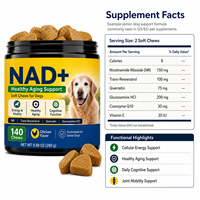 Complément alimentaire pour chiens NAD+ en forme de bouchées molles, formule vétérinaire, nicotinamide riboside pour la réparation cellulaire et la vitalité cognitive, soins pour chiens âgés