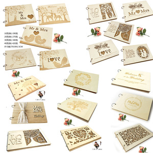 Nuevo Marco de Fotos de Madera para Mr. y Mrs., Libro de Firmas para Invitados de Boda, Álbum de Firmas para Boda, Recuerdos Decorativos para Boda - Product Image 5