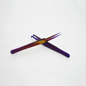 Pince à épiler professionnelle en acier inoxydable antistatique avec pointe en fibre pour les sourcils - Product Image 1