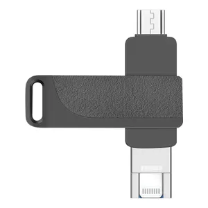 Unidad flash USB de metal de nuevo estilo OTG 3 en 1 giratoria con interfaz 3,0 y Puerto tipo C Diseño 3 en 1 para un uso conveniente