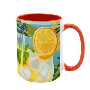 Image personnalisée Grande tasse en grès coloré de 15oz avec design moderne lavable au lave-vaisselle et au micro-ondes Fabriquée aux États-Unis pour les cadeaux promotionnels professionnels - Product Image 3