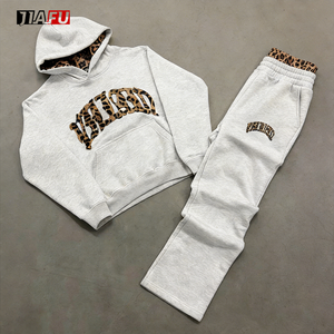 Conjunto de Moletom Oversized com Calça e Blusão de Cintura Dupla, com Estampa de Letras Lisa, Personalizado DTG, para Atacado, Fabricantes de Vestuário - Product Image 1