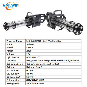 Pistola de CO2 LED Sailwin tipo <span class=keywords><strong>Gatling</strong></span>, control manual, para efectos especiales en escenarios, DJ, bares, fiestas y discotecas. - Product Image 3