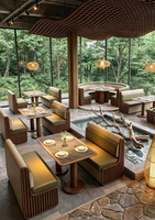 Vente directe usine : Banquette de restaurant occidental, Banquette murale pour restaurant, Banquette de café, Ensemble table et chaises