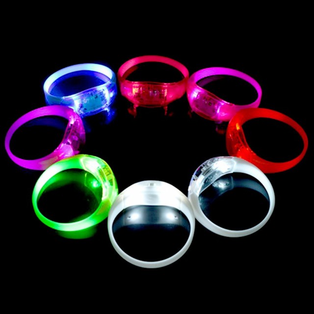 Longstargift Sound Activated Silicone LED Flashing Wristband Concert Party Crowd Interaction Event Bracelet