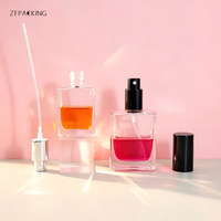 Flacons de parfum carrés en verre de 30 ml, 50 ml, 100 ml avec col à vis, vides, rechargeables, impression sérigraphique disponible