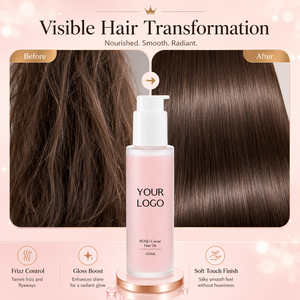 Huile capillaire No Logo Caviar Rose 100ml, légère, brillance, lissage, anti-frisottis, éclat, nutrition profonde, adoucit les pointes sèches, soin capillaire - Product Image 2
