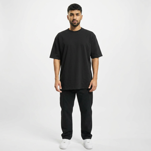 T-shirts formels surdimensionnés pour hommes, de luxe, noirs, 100% coton, épais, vintage, haute qualité, anti-boulochage, 230g - Product Image 1