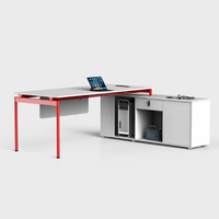 Nuova Scrivania Direzionale a L dal Design Moderno per Ufficio Commerciale, Scrivania Bianca per Manager