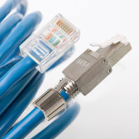 8P8C Ethernet CAT7 Toolless Plug RJ45 Konektor Bebas Alat Modular Plug Bebas Alat Berbahan Zinc Alloy Terlindungi Modular Plug