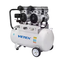 Compresor de Aire Portátil Vetex Electromecánico, Sin Aceite, Silencioso, de Pistón, Refrigerado por Aire
