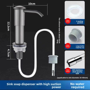 Distributeur de <span class=keywords><strong>savon</strong></span> manuel Maite Kitchen en ABS pour <span class=keywords><strong>liquide</strong></span> <span class=keywords><strong>vaisselle</strong></span>, extension d'eau pour évier domestique, montage sur plan, design moderne et simple, long - Product Image 2