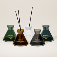 Grand flacon diffuseur conique 250 ml en verre vide pour diffuseur d'arômes, bâtonnets en fibres épaisses, ouverture facile, écologique et recyclable