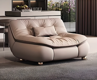 Ensemble de canapés de bureau en cuir véritable au design moderne pour la réception d'entreprise, l'hôtel, le centre commercial, comprend un canapé trois places et un canapé une place