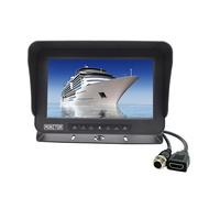 Monitor HD Impermeable de 10.1 Pulgadas, Carcasa Metálica IP69K, Pantalla LCD TFT de 10 Pulgadas con 3 Entradas de Canal /AV1/AV2 para Barco/Camión