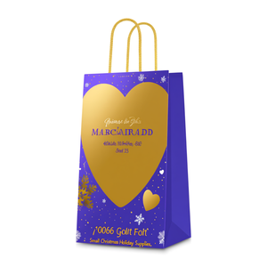 Sac cadeau en forme de cœur en feuille d'or 10066, petit, pour les fêtes de Noël - Product Image 2