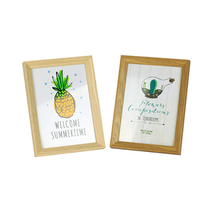 Jinnhome Cadre photo personnalisé 4x6 5x7 en bois massif naturel Cadre photo en verre haute définition pour table ou tenture murale - Product Image 1