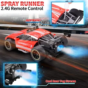 2.4ghz 1 16 पैमाने रिमोट कंट्रोल कार 4wd उच्च गति दौड़ बहाव आर सी कारों खिलौना के साथ शांत एलईडी स्प्रे प्रकाश
