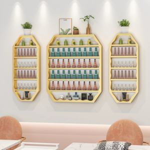 ชั้นวางยาทาเล็บแบบเรียบง่ายทันสมัย ชั้นวางยางตาข่ายสีแดง โครงสร้างโลหะ - Product Image 1