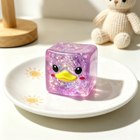 Jouet sensoriel anti-stress en forme de cube de canard, scintillant et mignon, pour soulager l'anxiété