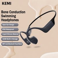 Écouteurs sportifs à conduction osseuse avec boîtier en silicone, casques ouverts, étanches IPX8, écouteurs de natation, écouteurs sans fil BT5.4