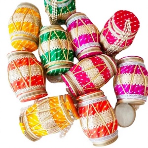 Indian Handcrafted Cotton Dholak Gift Boxes Graduation Easter Halloween Wedding Favors Return Gift Potli Bags Traditional Design - Product Image 4