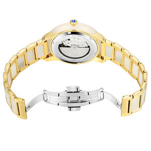 High Quality Luxury White Gold Diamond <b>Mechanical</b> Couple <b>Watches</b> Noble Design Natural White Jade Automatic <b>Watch</b> - Product Image 2