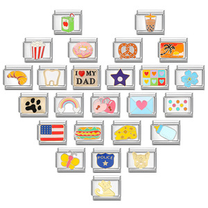 Pulseira De Moda Artesanal Modular Italiana-Criativo DIY Cartoon <span class=keywords><strong>Food</strong></span> Personalidade Acessório Modular Moda Pulseira - Product Image 1