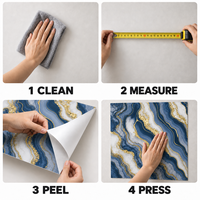 Papier peint adhésif en marbre bleu, blanc et or, feuilles de mousse PET XPE de 1,8 mm pour la rénovation de la chambre à coucher