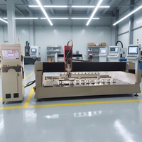 Machines automatiques CNC de découpe et de polissage de pierre de quartz avec centre ATC pour le traitement des rainures et des fentes des comptoirs en marbre