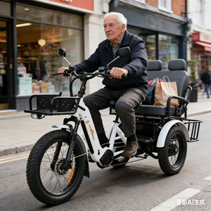 Triciclo Eléctrico de Tres Ruedas de Alta Calidad, Batería de 48V 20Ah, Triciclo Eléctrico de Carga de Alta Velocidad para Personas Mayores - Product Image 1