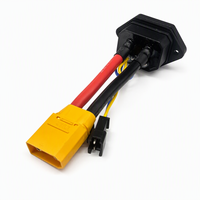 Connecteur haute intensité 50A, fil en silicone 10AWG, prise femelle à verrouillage fileté pour stockage d'énergie, batterie de véhicule électrique