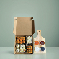 Boîtes de restauration en carton ondulé avec logo personnalisé, boîtes à sauce alimentaire, boîte d'emballage de sushi