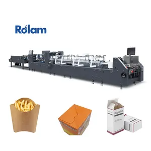 Rolam 900AS Automatic Small Box Folding Gluing Machine Mini Straightline Boxes Crash Lock Bottom Folder Gluer