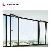 Ventanas de Aluminio con Certificación NFRC, Resistentes a Huracanes, a Prueba de Polvo, con Vista Ultra Amplia y Marco Estrecho, Abatibles y Giratorias