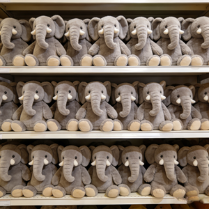 Jouets en peluche personnalisés en forme <span class=keywords><strong>d</strong></span>'éléphant gris doux, jouets en peluche de dessins animés pour enfants, animaux en peluche pour la <span class=keywords><strong>d</strong></span>écoration de la maison - Product Image 1