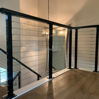 YL METAL Balustrade moderne en acier inoxydable à faible entretien, garde-corps à câbles noir, clôture de sécurité intérieure