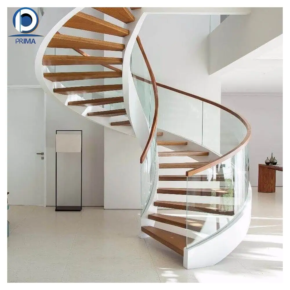 אופטימה גרם מדרגות ספירלית קשת מעוקלת, מדרגות זכוכית תוצרת סין