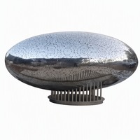 Sculpture Ellipsoïdale en Acier Inoxydable Premium Effet Miroir avec Motif Mandala Gravé – Pièce d'Art de Luxe pour Anniversaire, Fête Nationale, Nouvel An