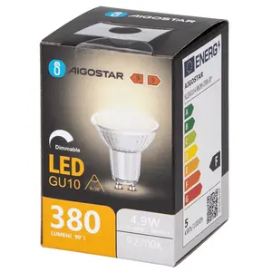 Lampada LED GU10 dimmerabile 4,9W 2700K in cristallo a coppa, ideale per illuminazione calda e decorativa in case e spazi - Product Image 1